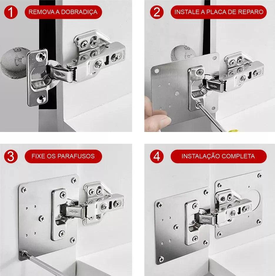 Kit Modern Lar ReparaFácil™ / Suportes Premium para Restauração de Dobradiças!