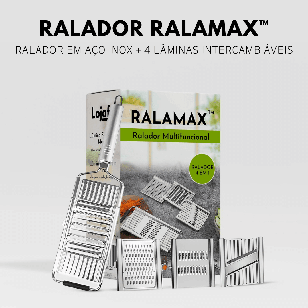 RalaMAX™ - Ralador Multiuso Em Aço Inox + 4 Lâminas + Brinde Exclusivo